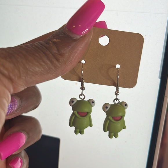 NWT Frog Earrings 1” Handmade For Women/Girls - Picture 7 of 8